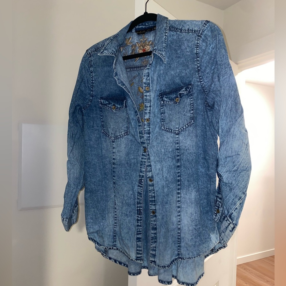 Light Blue Denim Button-Down Shirt
